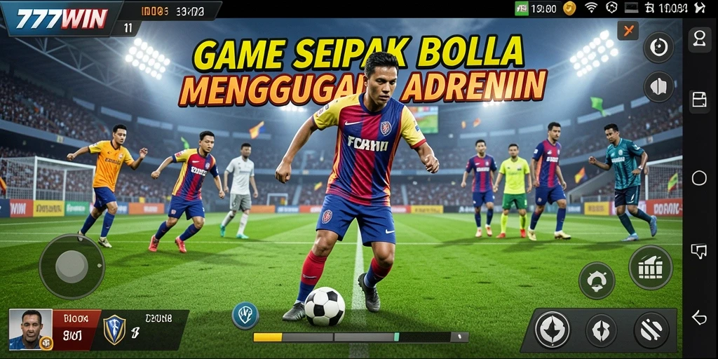 Gameplay seru dalam 777WIN yang menggambarkan kompetisi sepak bola.