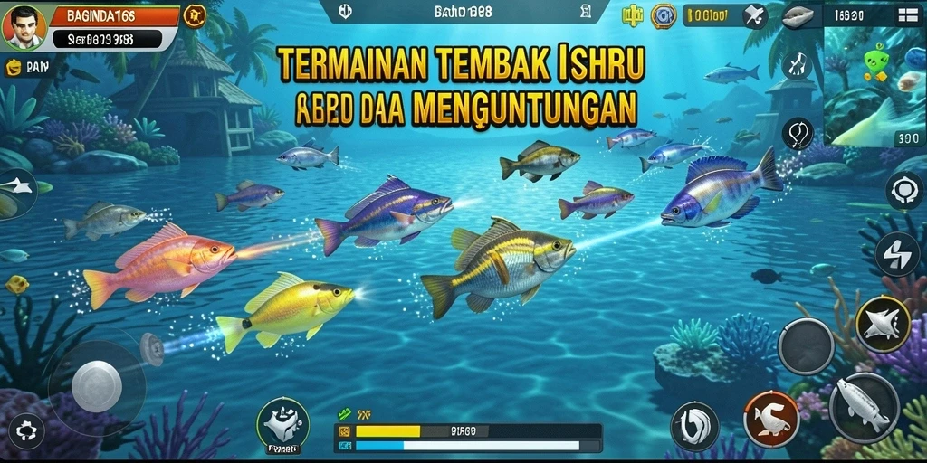 Tampilan gameplay seru BAGINDA168 saat berburu ikan.