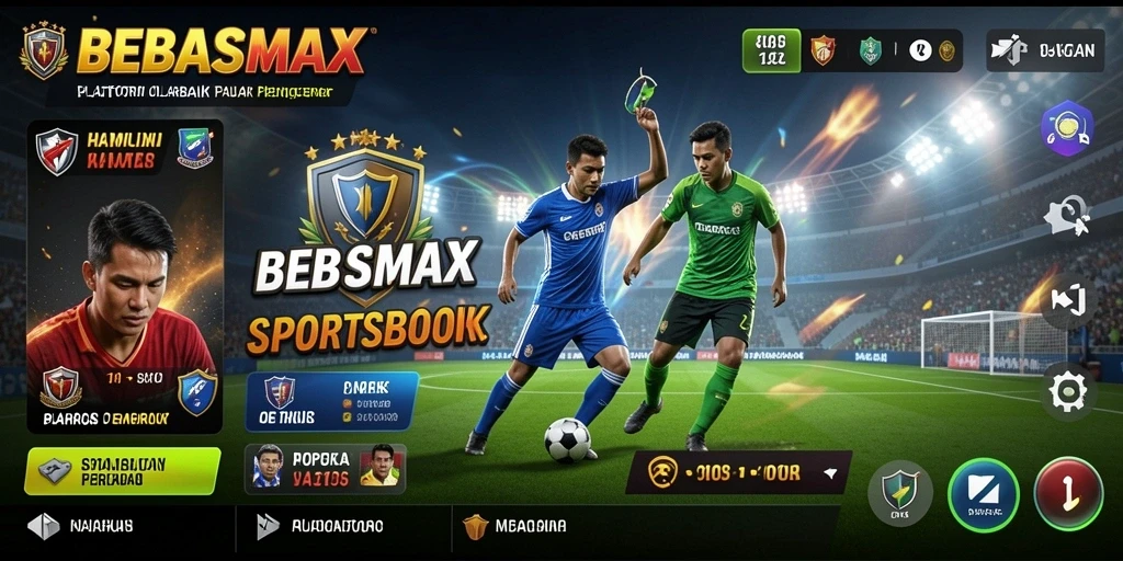 Tampilan menarik dari aplikasi BEBASMAX saat memasang taruhan olahraga.