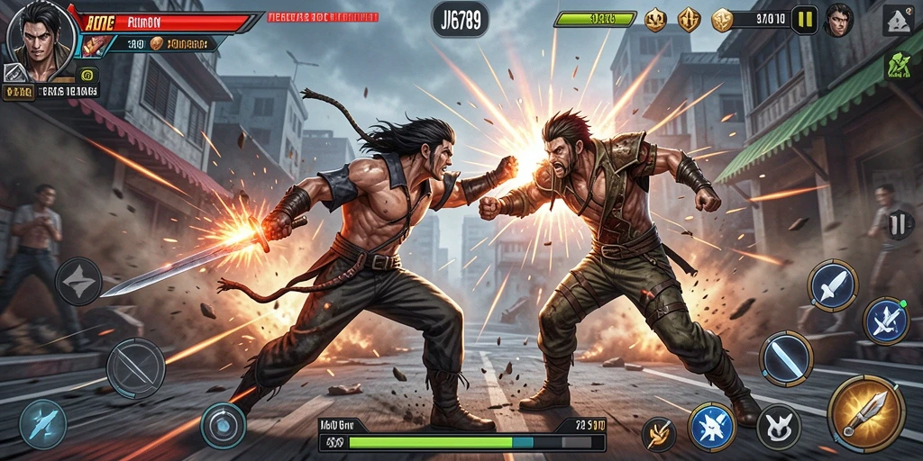 Tampilan seru gameplay JP6789 dengan aksi bertarung yang mendebarkan.