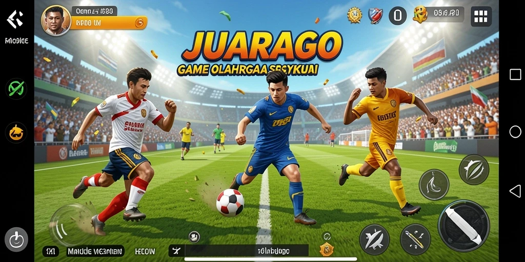 Screenshot JUARAGO menunjukkan aksi seru dalam pertandingan olahraga.