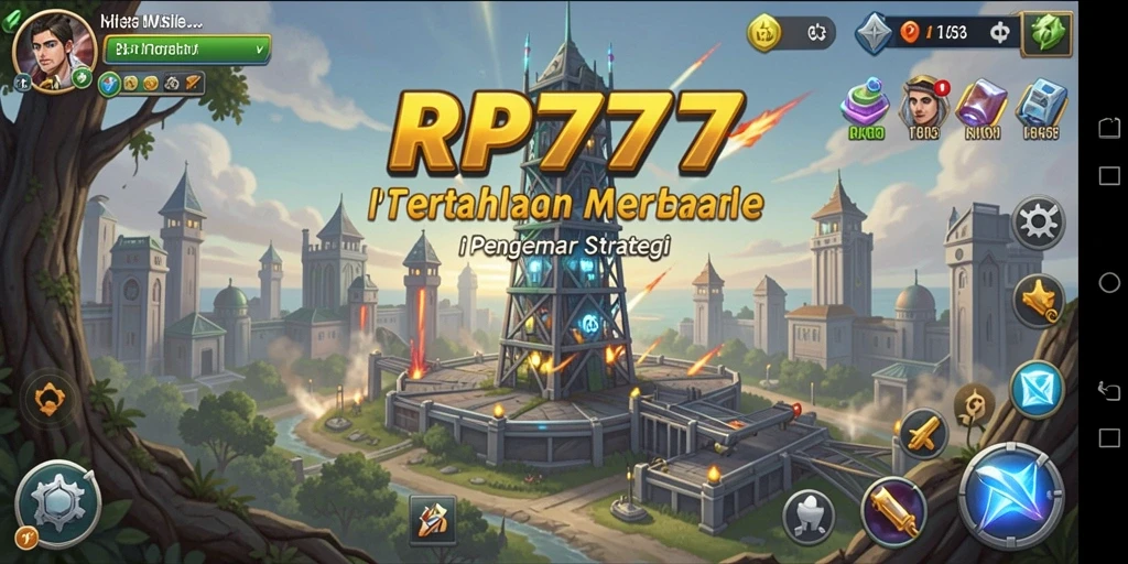 Tangkapan layar gameplay RP777 menunjukkan aksi menara pertahanan yang menegangkan.