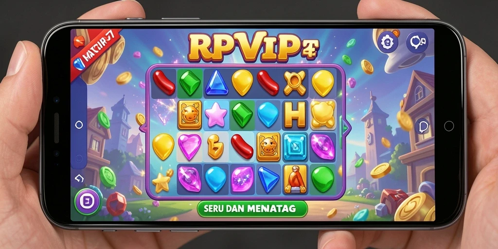 Screenshot gameplay RPVIP7 menampilkan momen seru dalam mencocokkan warna.