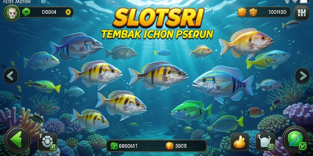 Screenshot utama SLOTSRI menampilkan gameplay Tembak Ikan yang seru.