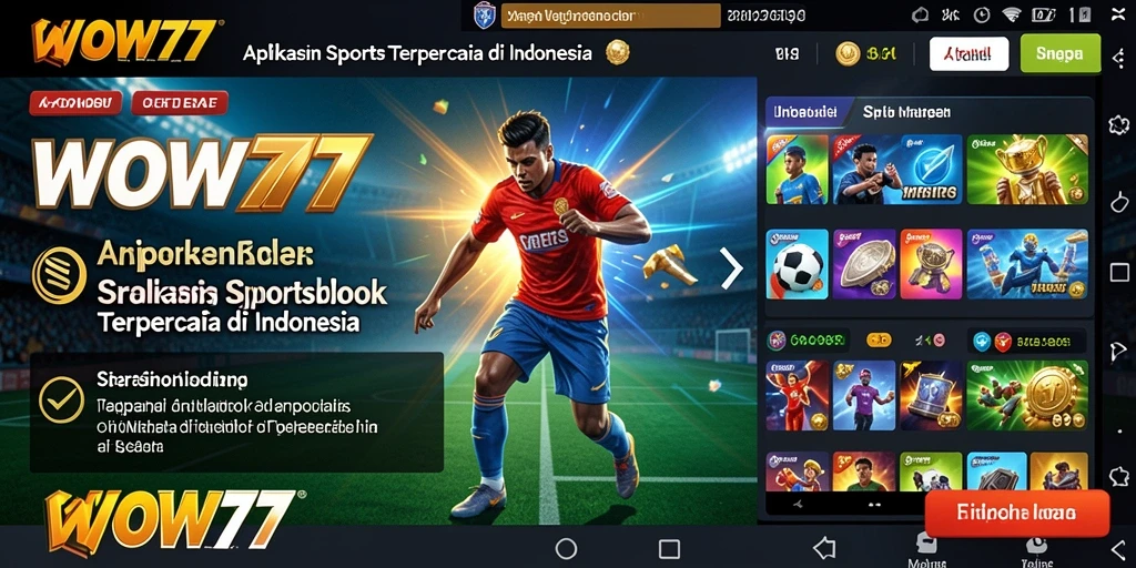 Screenshot utama WOW77 menampilkan tampilan gameplay taruhan olahraga.